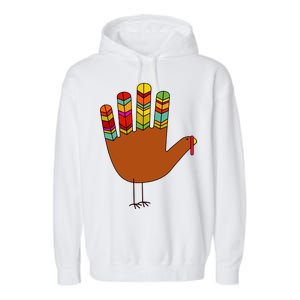 Hand Turkey Thanksgiving Day Garment-Dyed Fleece Hoodie