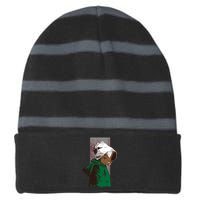 Handmaid Cow Parody Striped Beanie with Solid Band