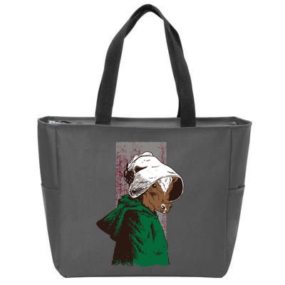 Handmaid Cow Parody Zip Tote Bag