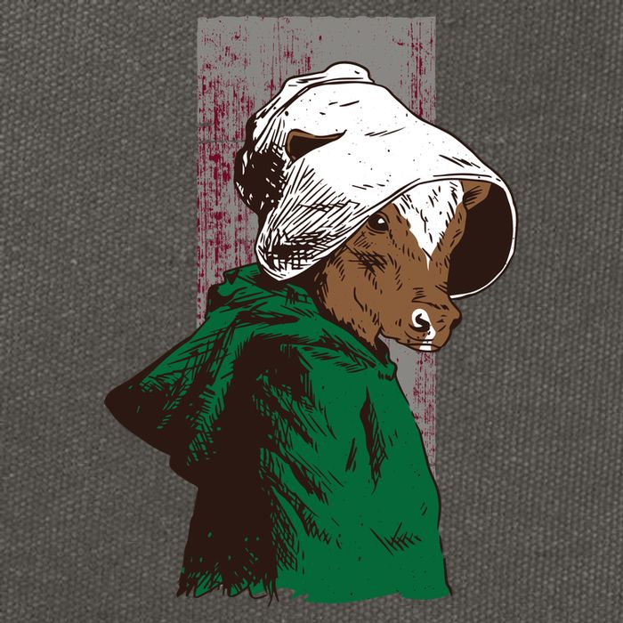 Handmaid Cow Parody Cotton Canvas Backpack