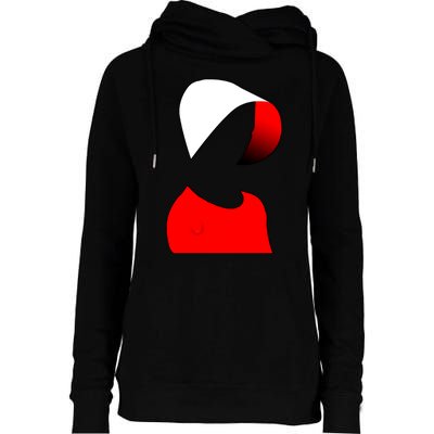 Handmaids Person Portrait Womens Funnel Neck Pullover Hood