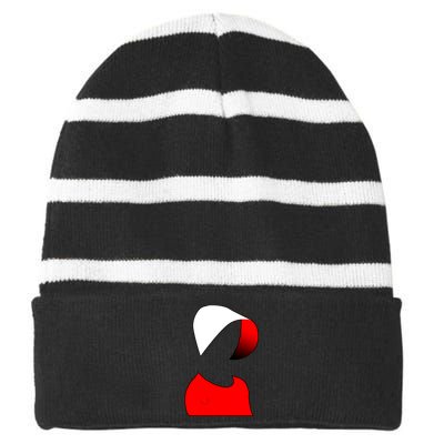 Handmaids Person Portrait Striped Beanie with Solid Band