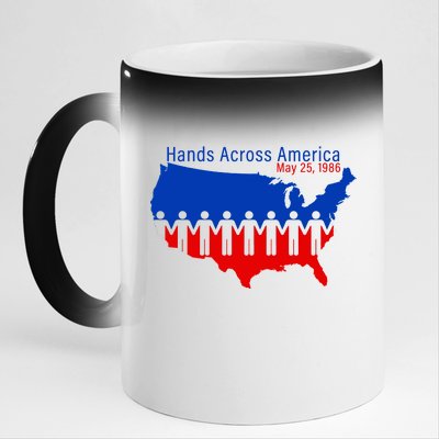 Hands Across America 11oz Black Color Changing Mug