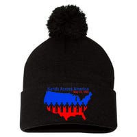 Hands Across America Pom Pom 12in Knit Beanie