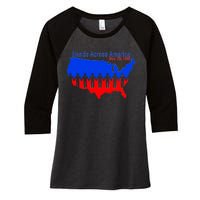 Hands Across America Women's Tri-Blend 3/4-Sleeve Raglan Shirt