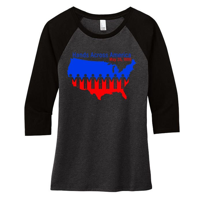 Hands Across America Women's Tri-Blend 3/4-Sleeve Raglan Shirt