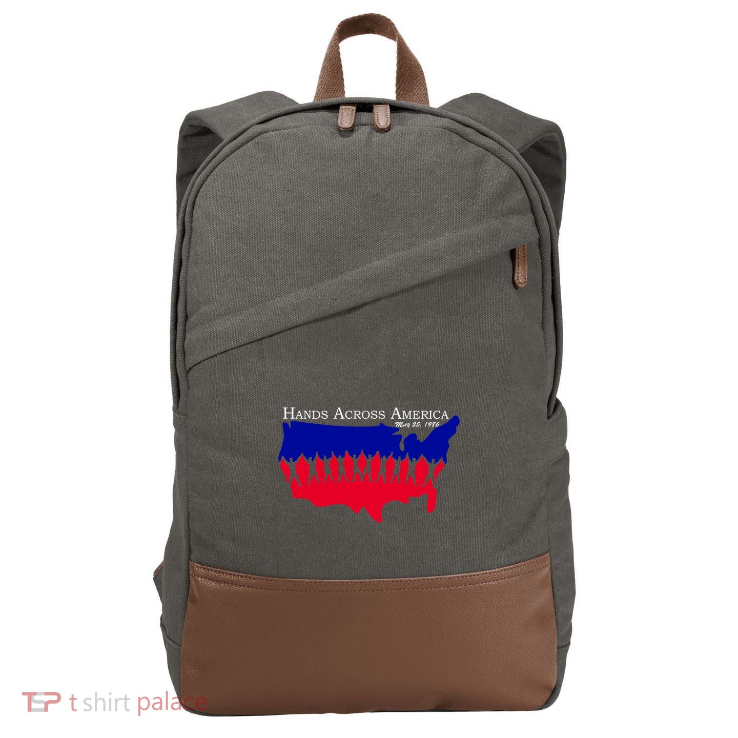 Hands Across America Stand Together Cotton Canvas Backpack