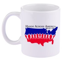Hands Across America Stand Together 11oz C Handle Ceramic Mug