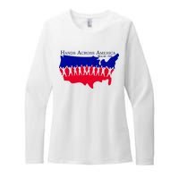 Hands Across America Stand Together Womens CVC Long Sleeve Shirt