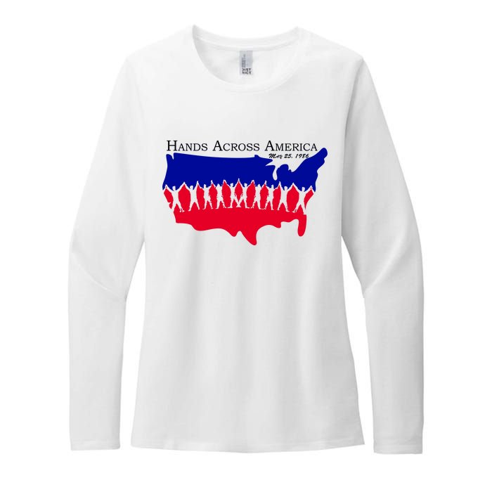 Hands Across America Stand Together Womens CVC Long Sleeve Shirt