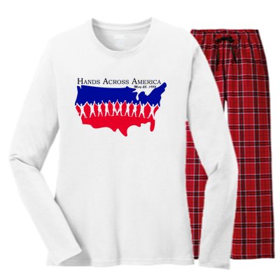 Hands Across America Stand Together Women's Long Sleeve Flannel Pajama Set 