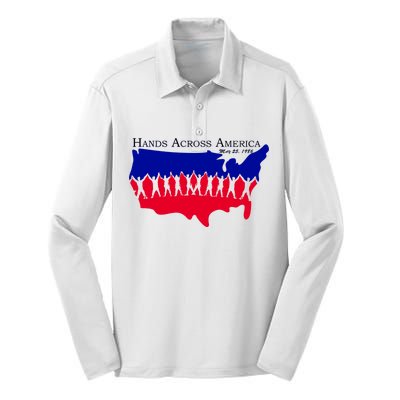 Hands Across America Stand Together Silk Touch Performance Long Sleeve Polo