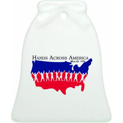 Hands Across America Stand Together Ceramic Bell Ornament