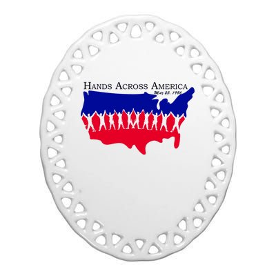 Hands Across America Stand Together Ceramic Oval Ornament