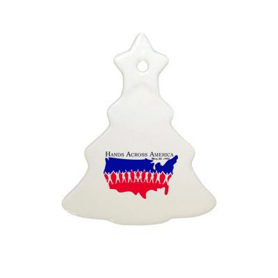 Hands Across America Stand Together Ceramic Tree Ornament