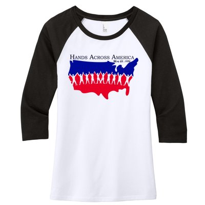 Hands Across America Stand Together Women's Tri-Blend 3/4-Sleeve Raglan Shirt