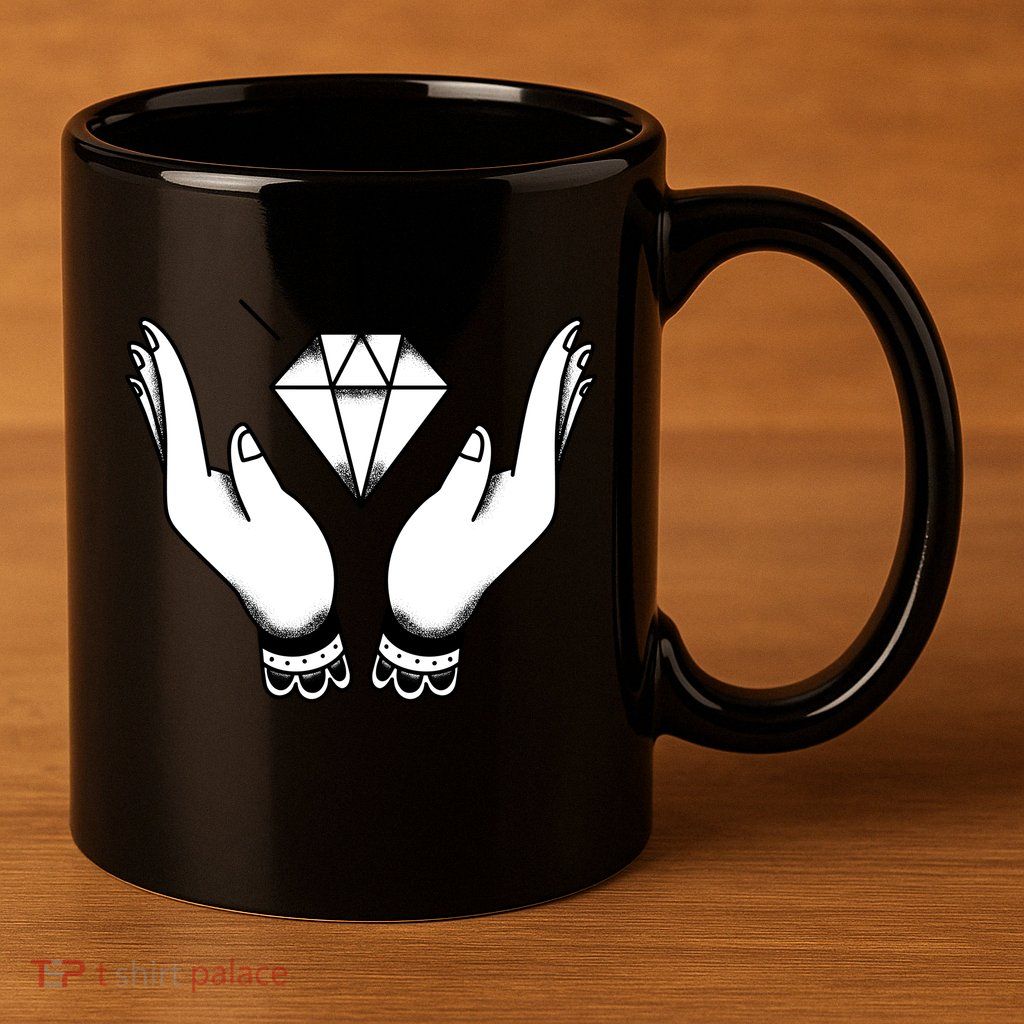Hands Diamond 11oz C Handle Ceramic Mug