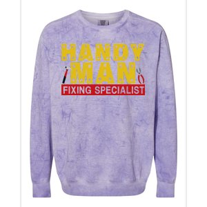 Handy Man Fixing Specialist Colorblast Crewneck Sweatshirt