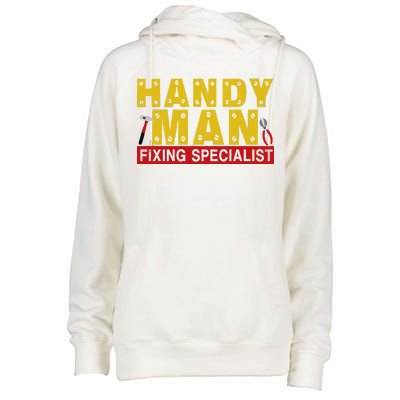 Handy Man Fixing Specialist Womens Funnel Neck Pullover Hood