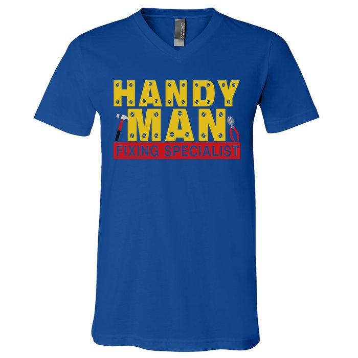 Handy Man Fixing Specialist V-Neck T-Shirt