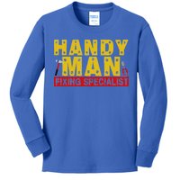 Handy Man Fixing Specialist Kids Long Sleeve Shirt