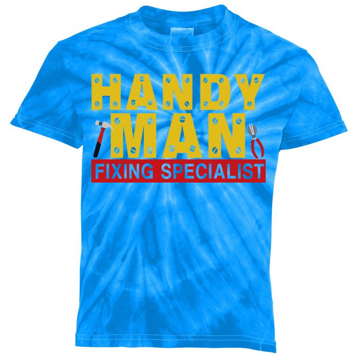 Handy Man Fixing Specialist Kids Tie-Dye T-Shirt