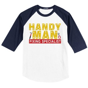 Handy Man Fixing Specialist Baseball Sleeve Shirt