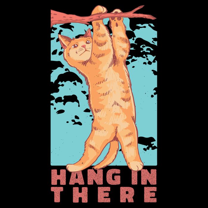 Hang In There Cat Flexfit Unipanel Trucker Cap