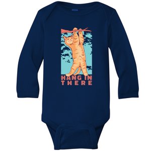 Hang In There Cat Baby Long Sleeve Bodysuit