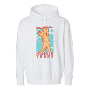 Hang In There Cat Garment-Dyed Fleece Hoodie