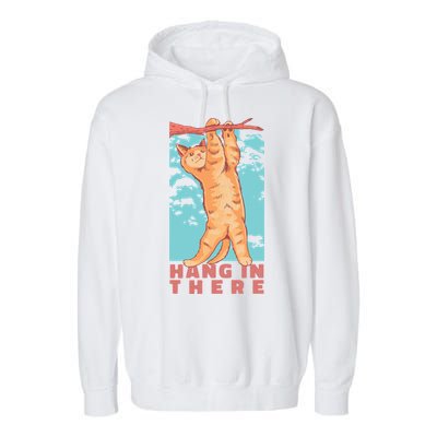 Hang In There Cat Garment-Dyed Fleece Hoodie