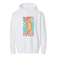 Hang In There Cat Garment-Dyed Fleece Hoodie