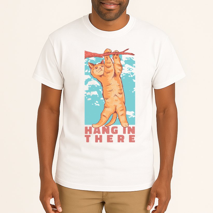 Hang In There Cat Tall T-Shirt