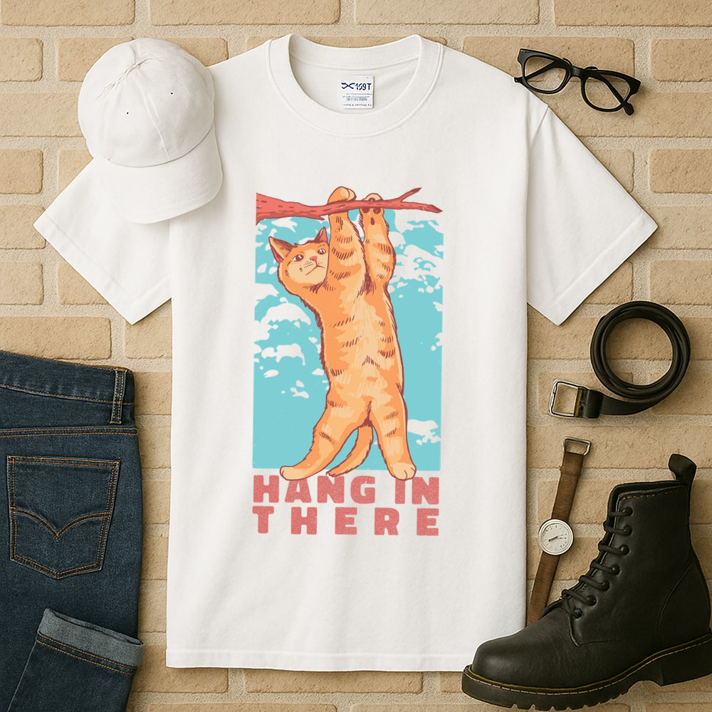 Hang In There Cat Tall T-Shirt