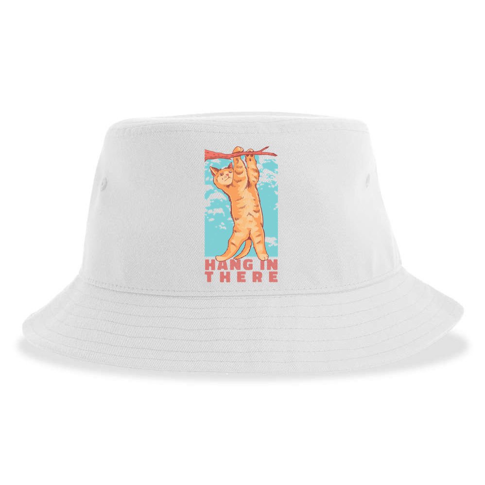 Hang In There Cat Sustainable Bucket Hat