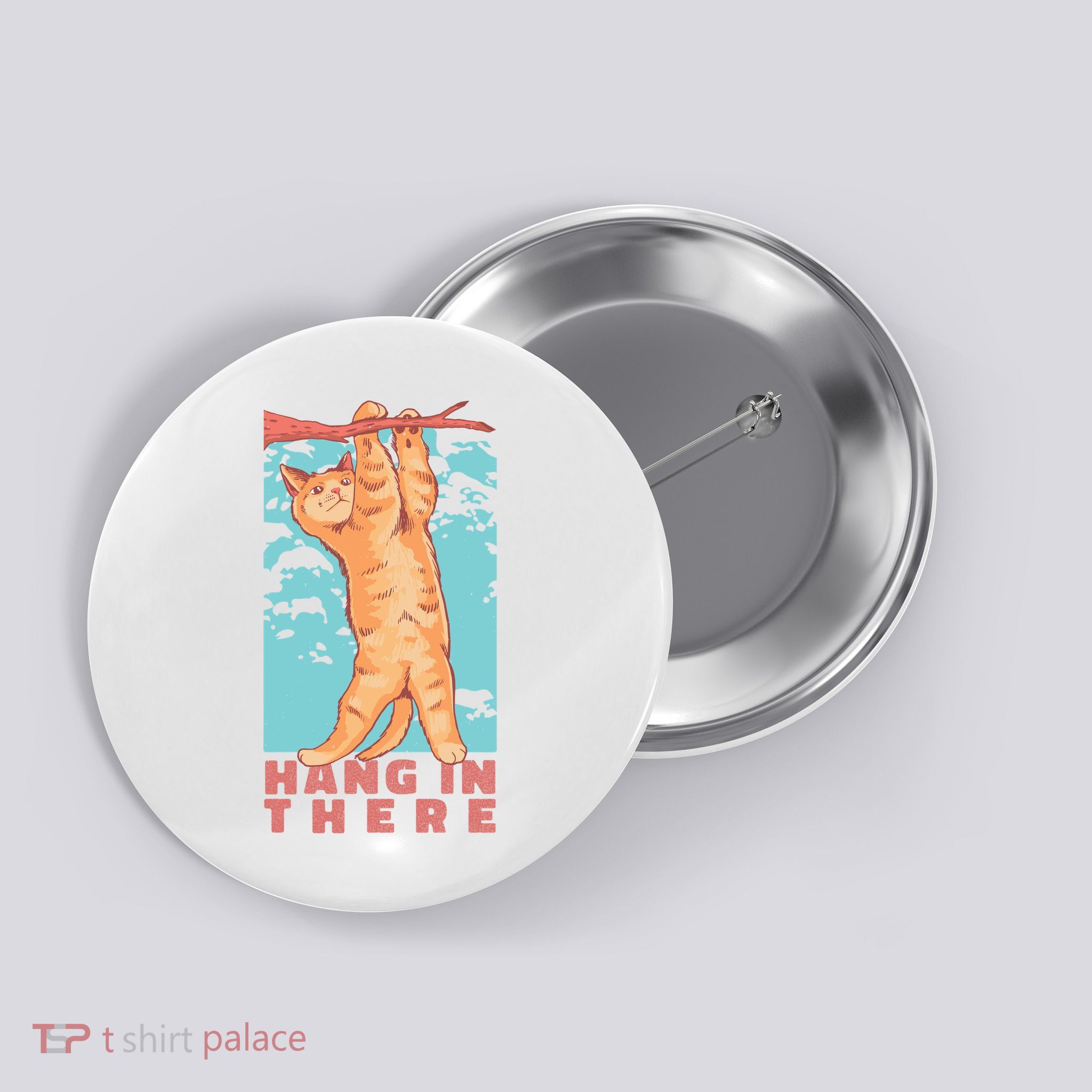 Hang In There Cat Button