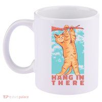 Hang In There Cat 11oz C Handle Ceramic Mug