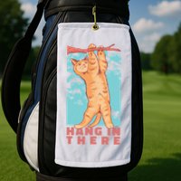 Hang In There Cat Golf Towel