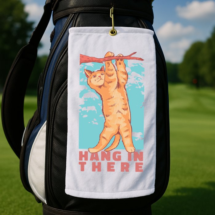Hang In There Cat Golf Towel