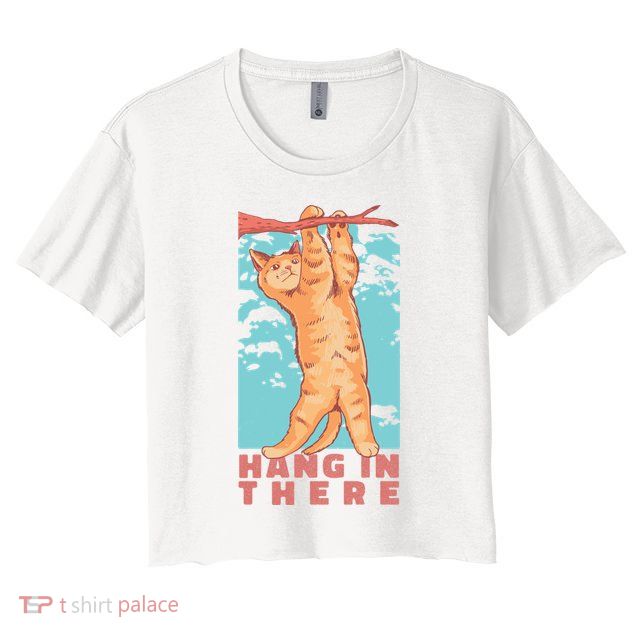 Hang In There Cat Crop Top