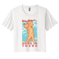 Hang In There Cat Crop Top