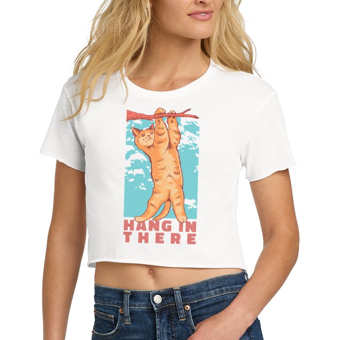Hang In There Cat Crop Top