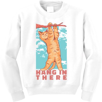 Hang In There Cat Kids Sweatshirt