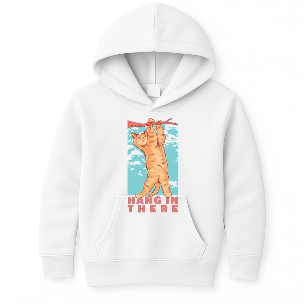 Hang In There Cat Kids Hoodie