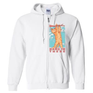 Hang In There Cat Full Zip Hoodie