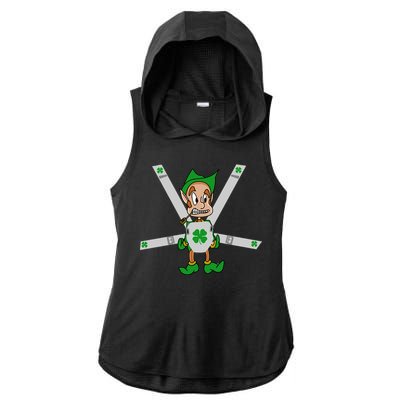 Hangover Leprechaun Irish Baby  Ladies PosiCharge Tri-Blend Wicking Draft Hoodie Tank