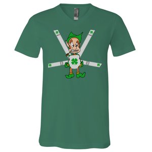 Hangover Leprechaun Irish Baby  V-Neck T-Shirt