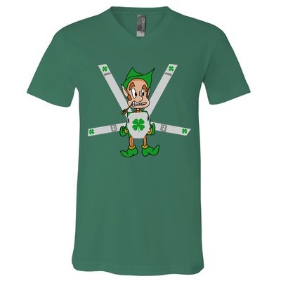 Hangover Leprechaun Irish Baby  V-Neck T-Shirt