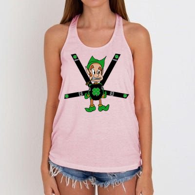 Hangover Leprechaun Irish Baby  Women's Knotted Racerback Tank