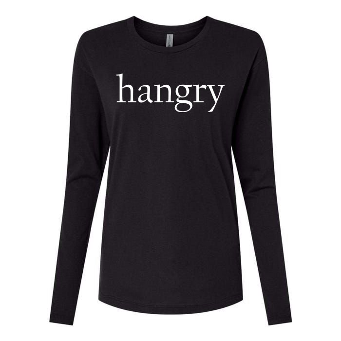 Hangry Classy Logo Womens Cotton Relaxed Long Sleeve T-Shirt